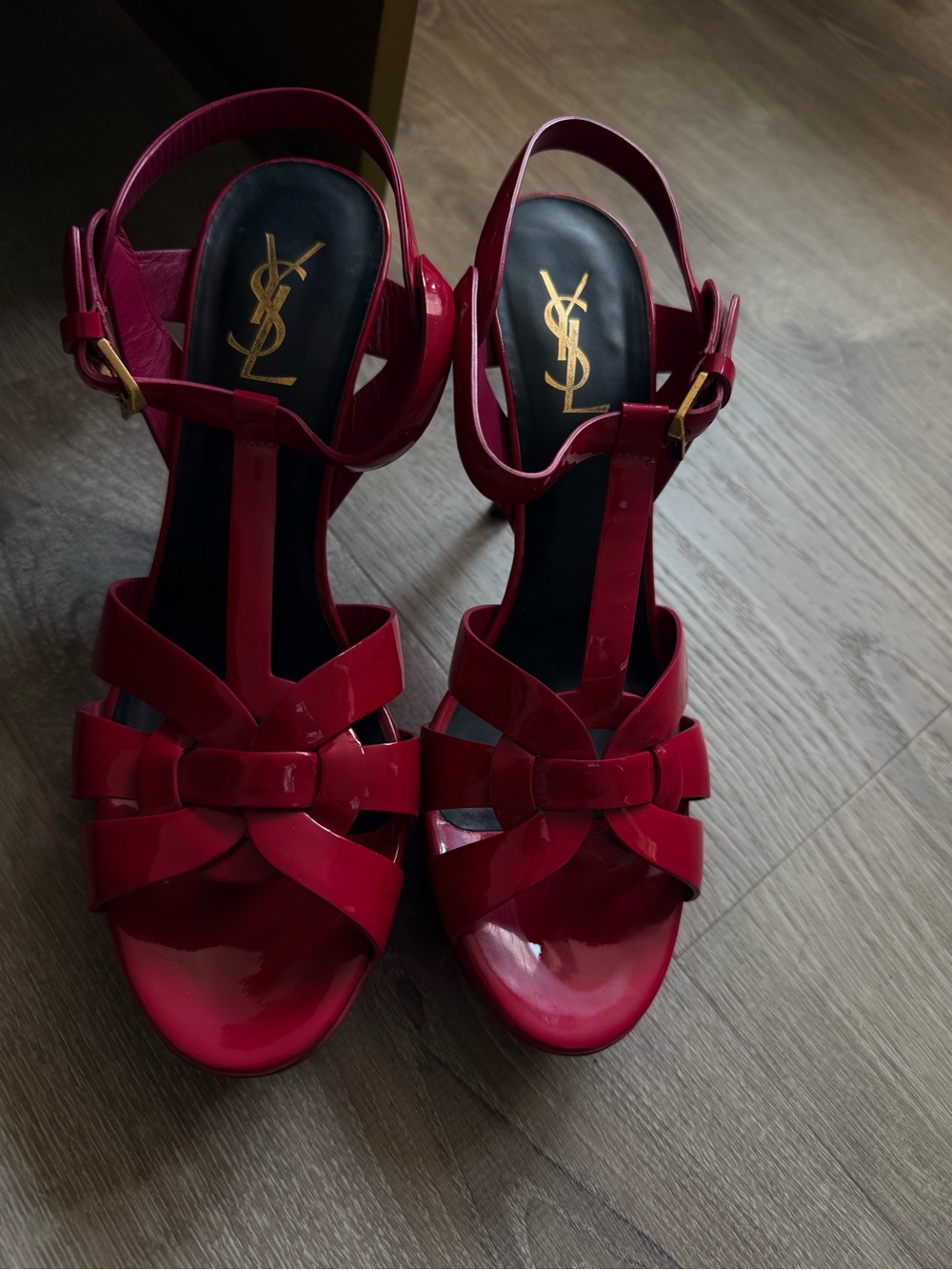 Yves Saint Laurent Tribute Platform Pink Sandals - Picture 2 of 7